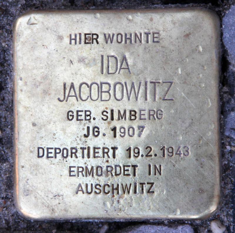 Stolperstein für Ida Jacobowitz.