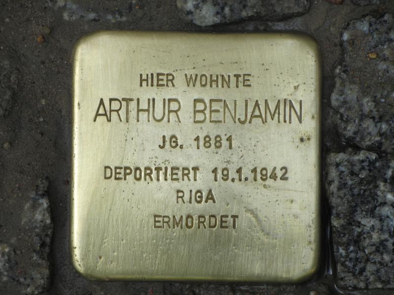 Stolperstein für Arthur Benjamin