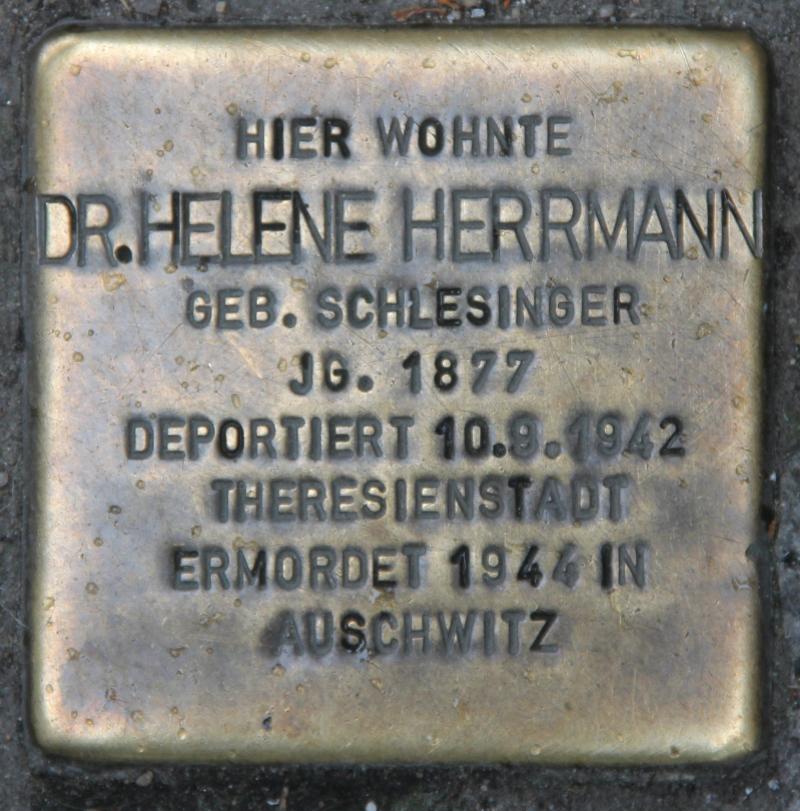 Stolperstein für Helene Herrmann.