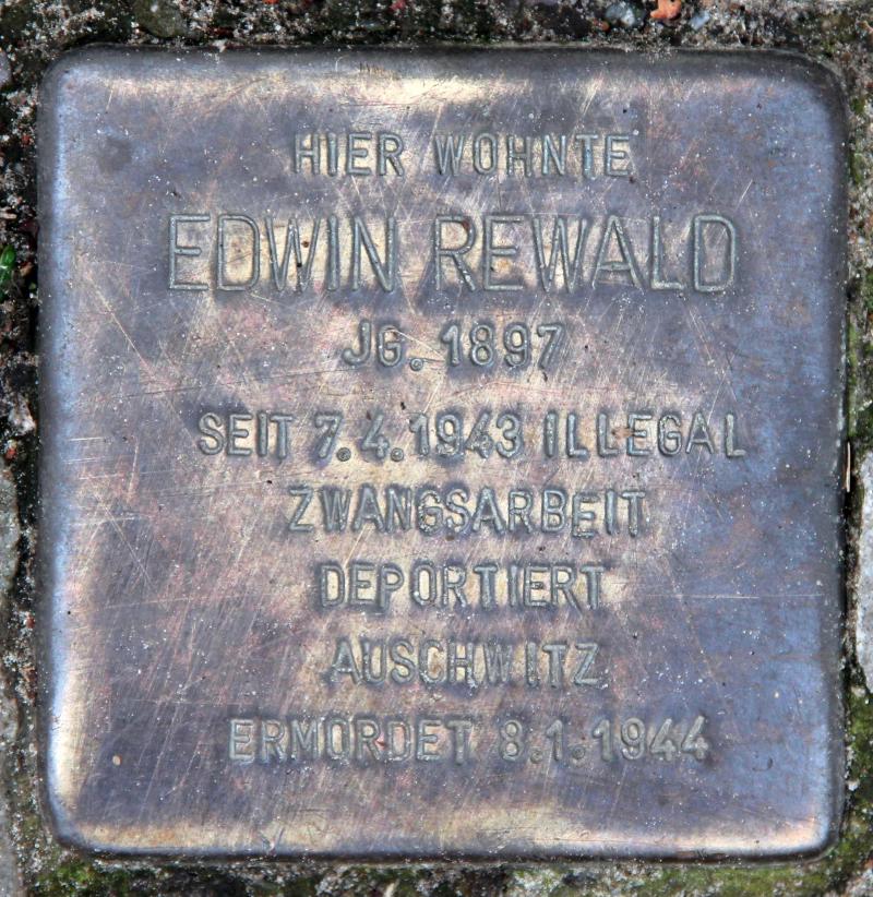 Stolperstein für Edwin Rewald.