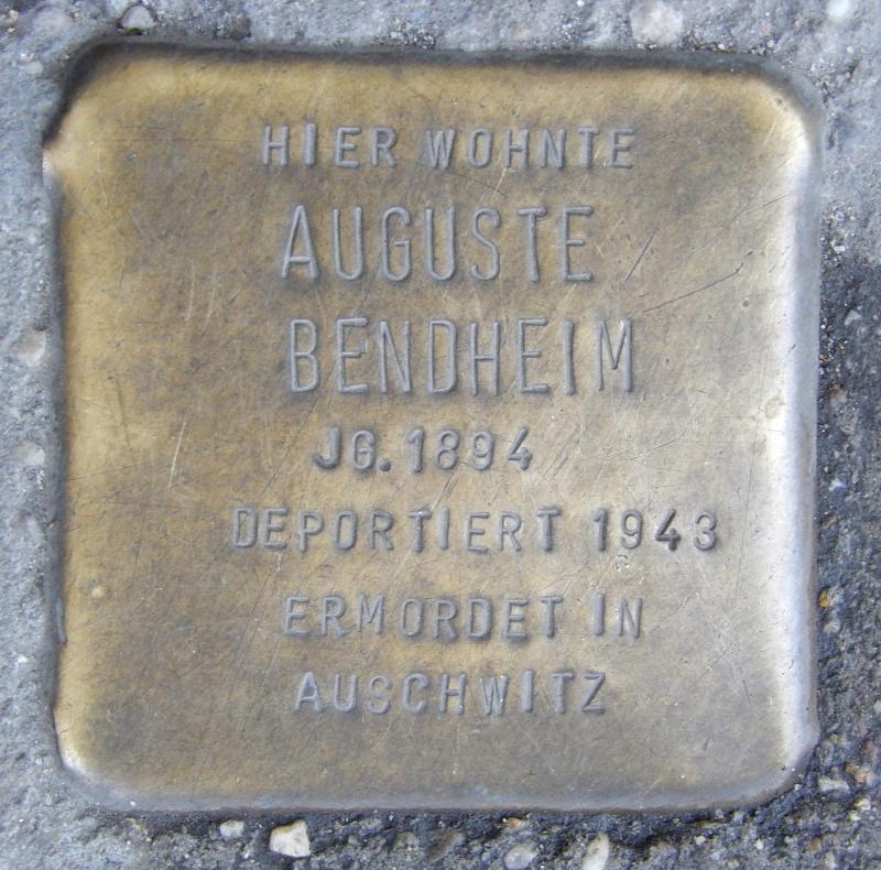 Stolperstein für Auguste Bendheim