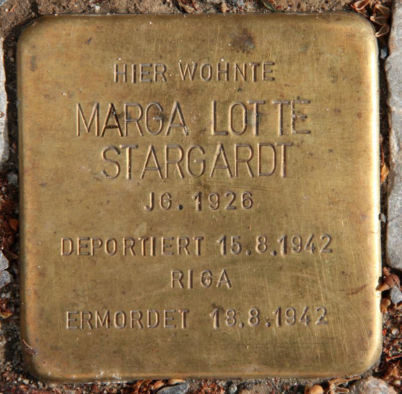 Stolperstein für Marga Lotte Stargardt.