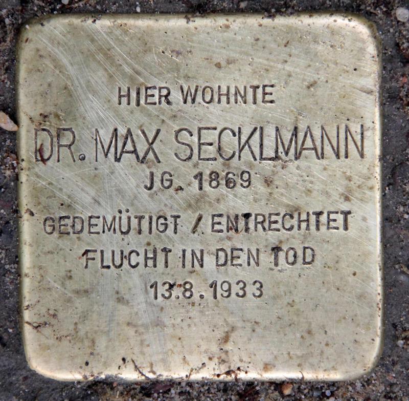 Stolperstein für  Max Secklmann.