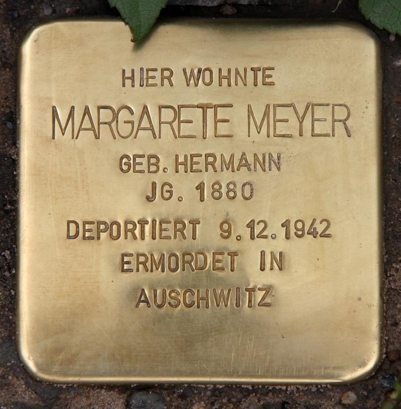 Stolperstein für Margarete Meyer.