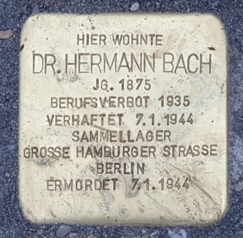 Stolperstein für Hermann Bach