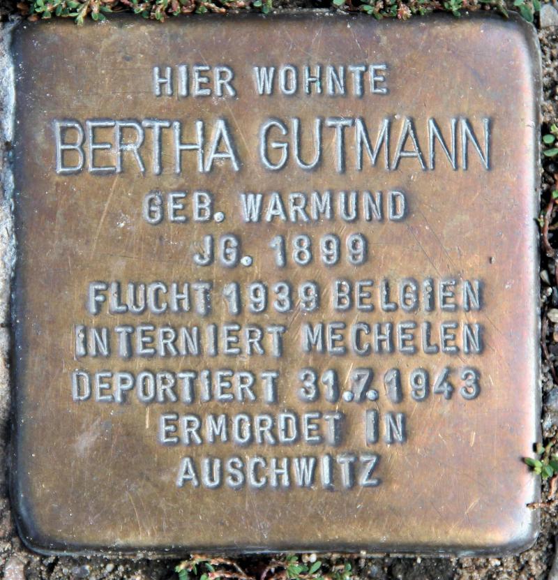 Stolperstein für Bertha Gutmann.