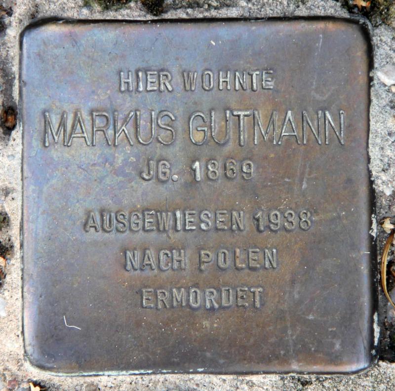 Stolperstein für Markus Gutmann.
