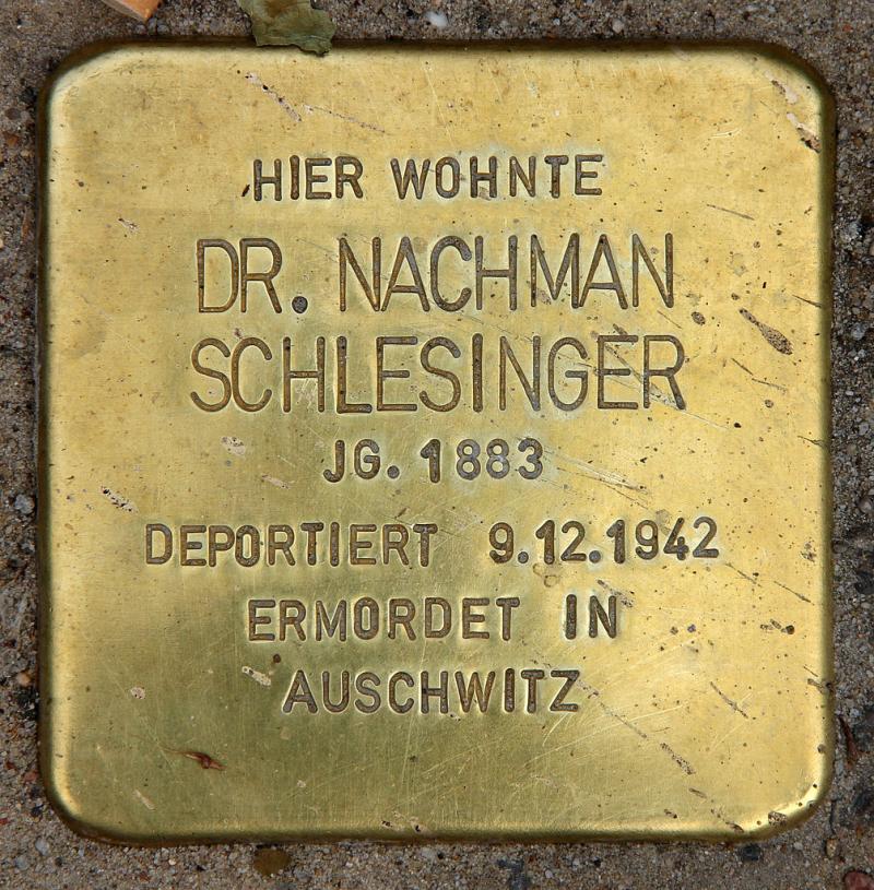 Stolperstein für Dr. Nachman Schlesinger
