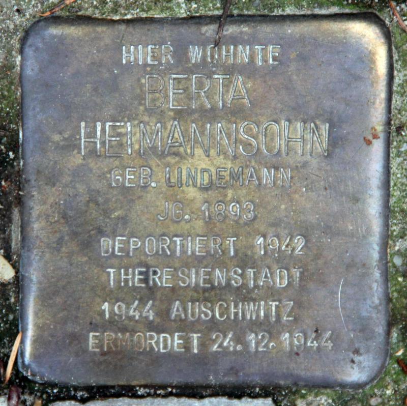 Stolperstein für Berta Heimannsohn.