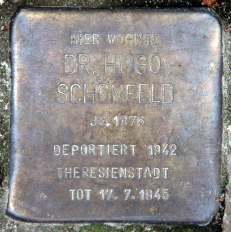 Stolperstein für Hugo Schönfeld.