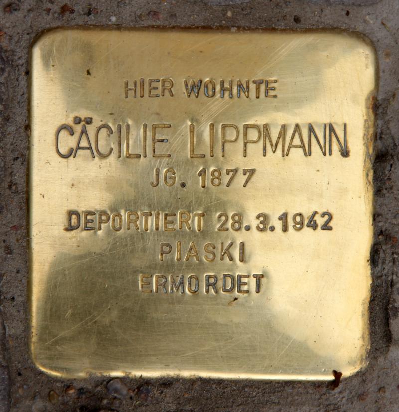 Stolperstein für  Cäcilie Lippmann Foto: OTFW.
