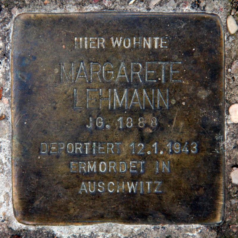 Stolperstein für Margarete  Lehmann.