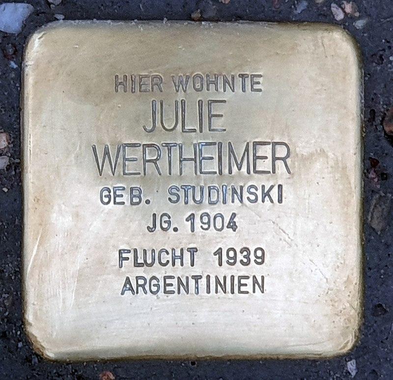 Stolperstein Julie Wertheimer © OTFW