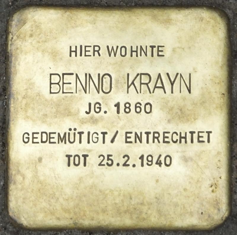 Stolperstein Benno Krayn © H.-J. Hupka