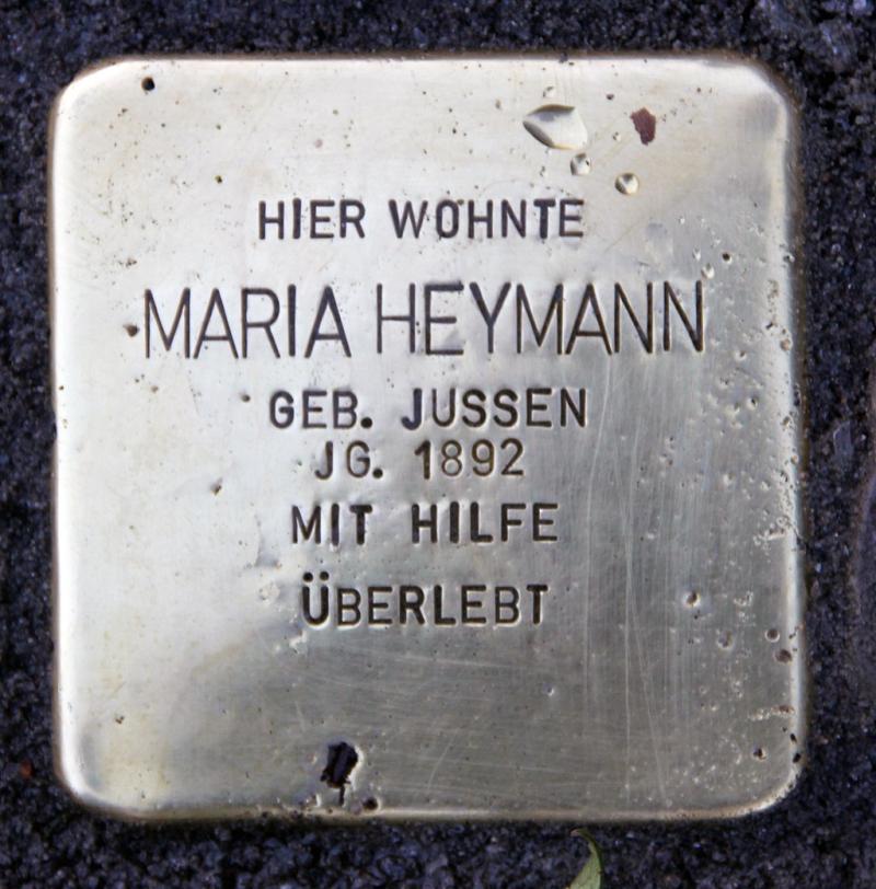 Stolperstein für Maria Heymann © OTFW