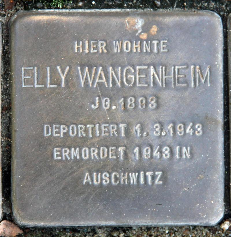 Stolperstein für Elly Wangenheim.