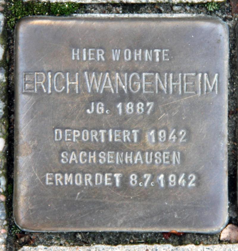 Stolperstein für Erich Wangenheim.