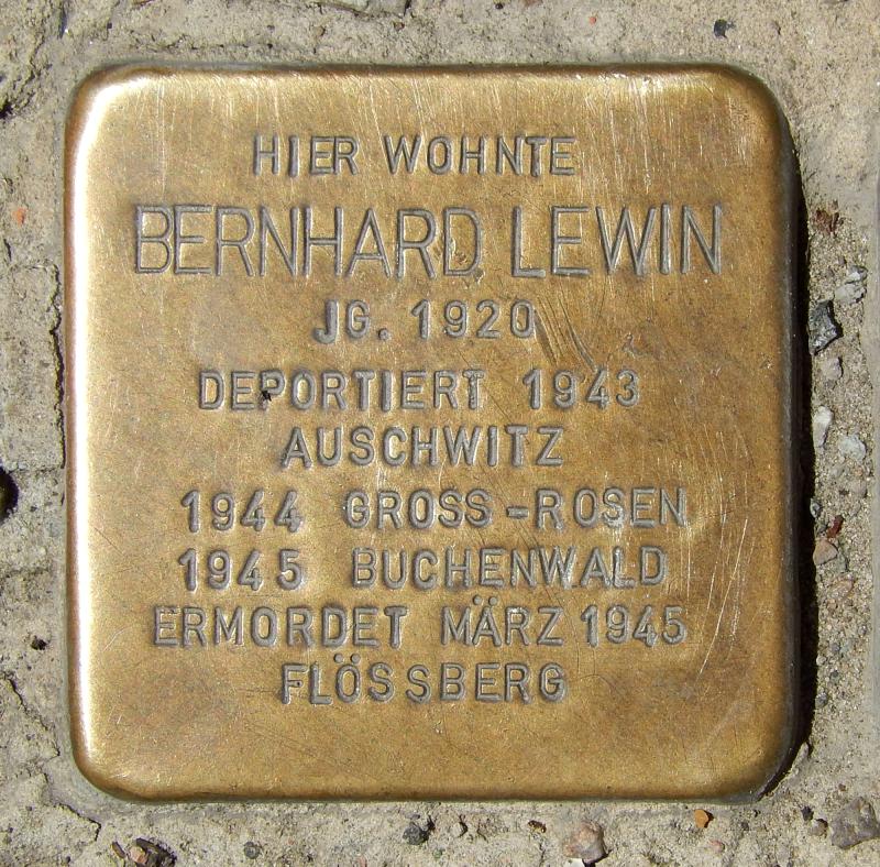 Stolperstein für Bernhard Lewin
