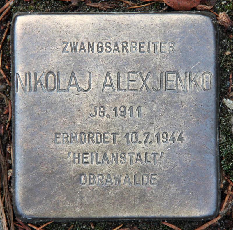 Stolperstein für Nikolaj Alexjenko.