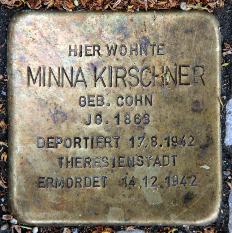 Stolperstein für Minna Kirschner.