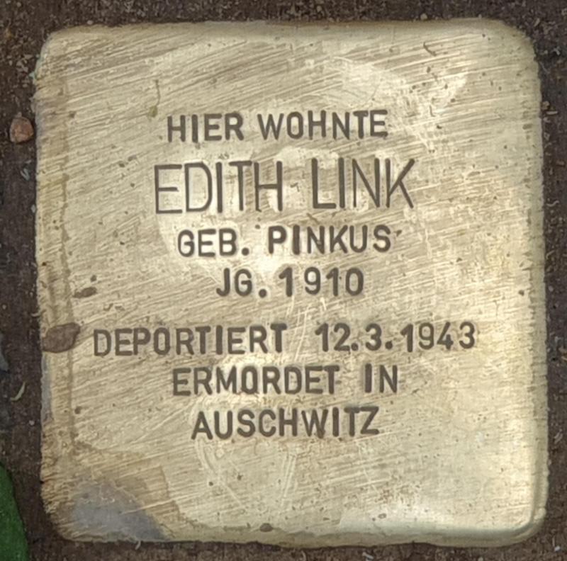Stolperstein für Edith Link © OTFW