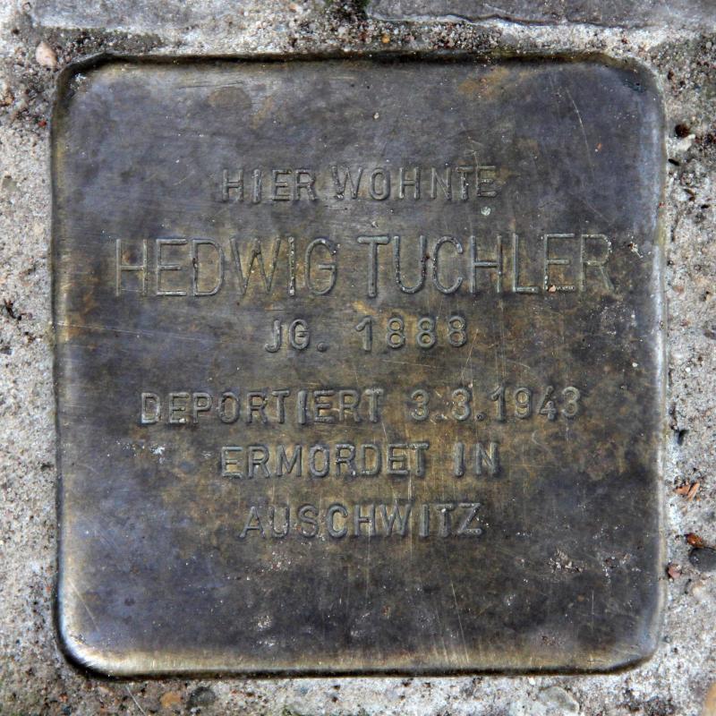 Stolperstein für Hedwig Tuchler.