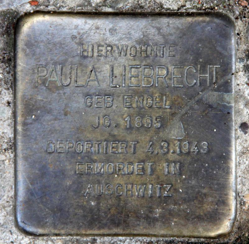 Stolperstein für Paula Liebrecht.