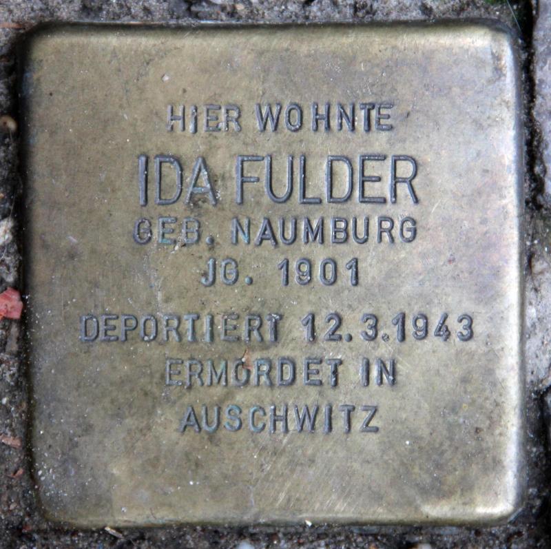 Stolperstein für Ida Fulder.