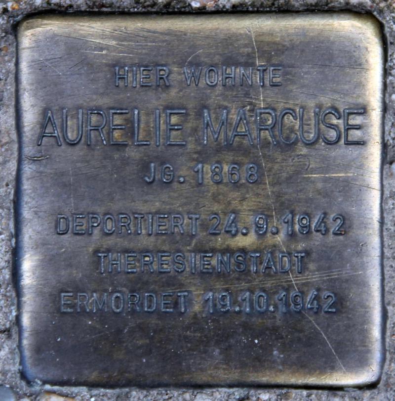 Stolperstein für Aurelie Marcuse.