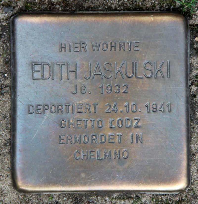 Stolperstein für Edith Klara Jaskulski.