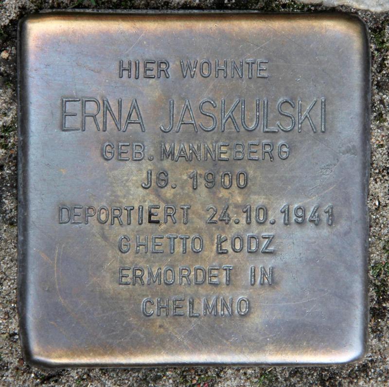 Stolperstein für Erna Hildegard Jaskulski.