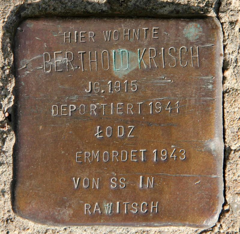 Stolperstein für Berthold Krisch.