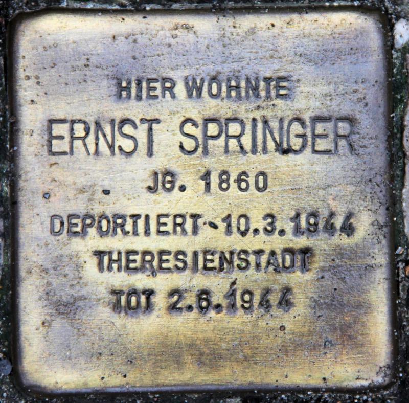 Stolperstein für Ernst Gotthelf Springer.