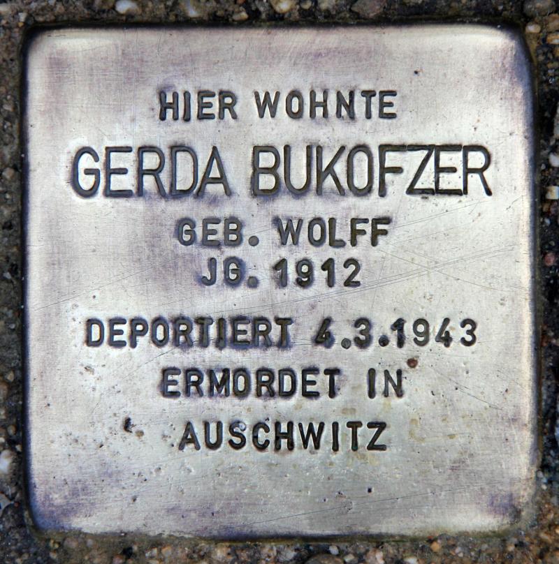 Stolperstein für Gerda Bukofzer.