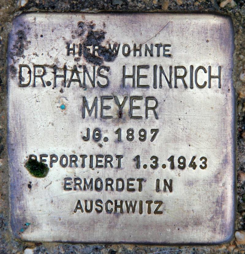 Stolperstein für Hans-Heinrich Meyer.