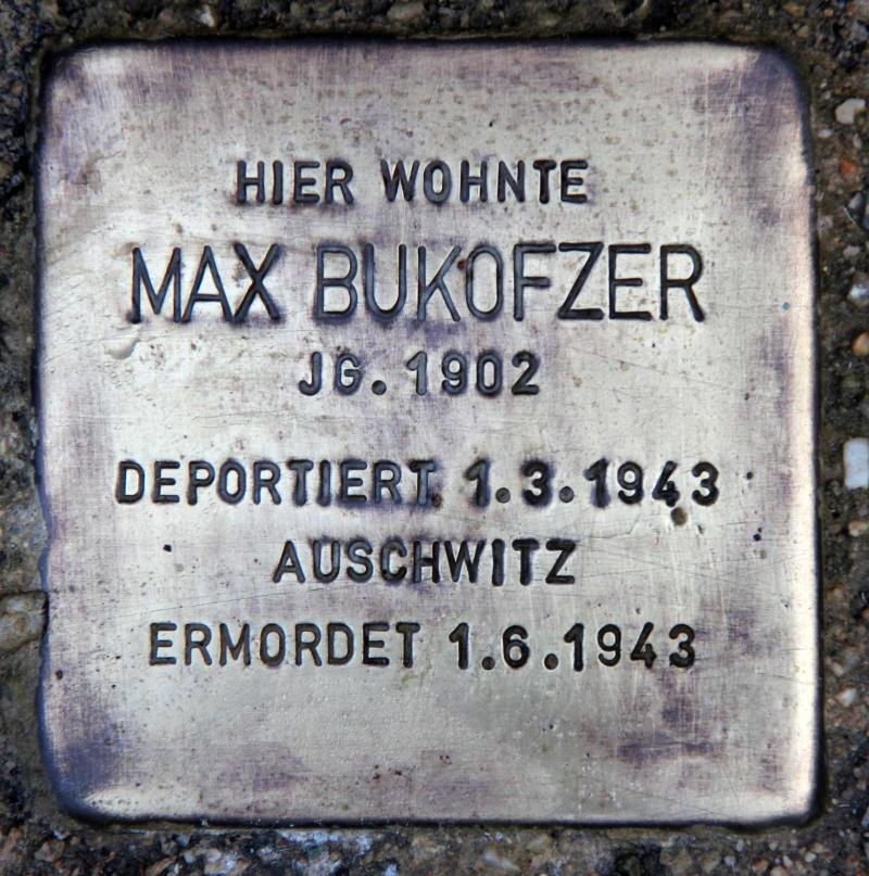 Stolperstein für Max Bukofzer.
