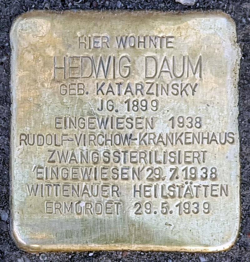 Stolperstein für Hedwig Daum