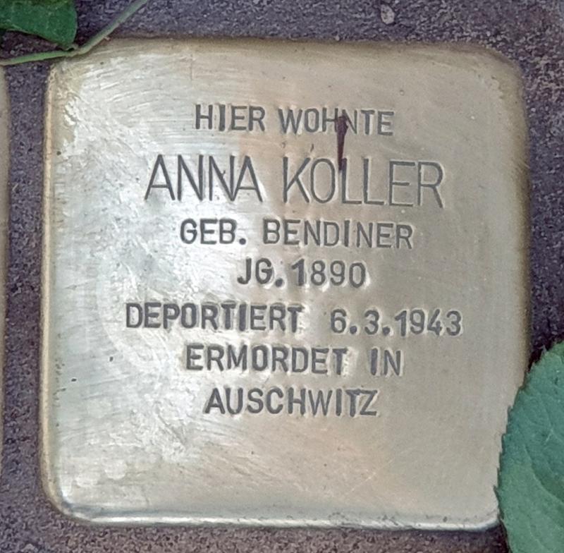 Stolperstein Anna Koller, Foto: OTFW