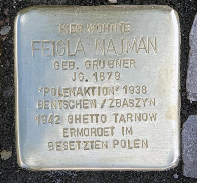 Stolperstein für Feigla Najman, Foto: OTFW