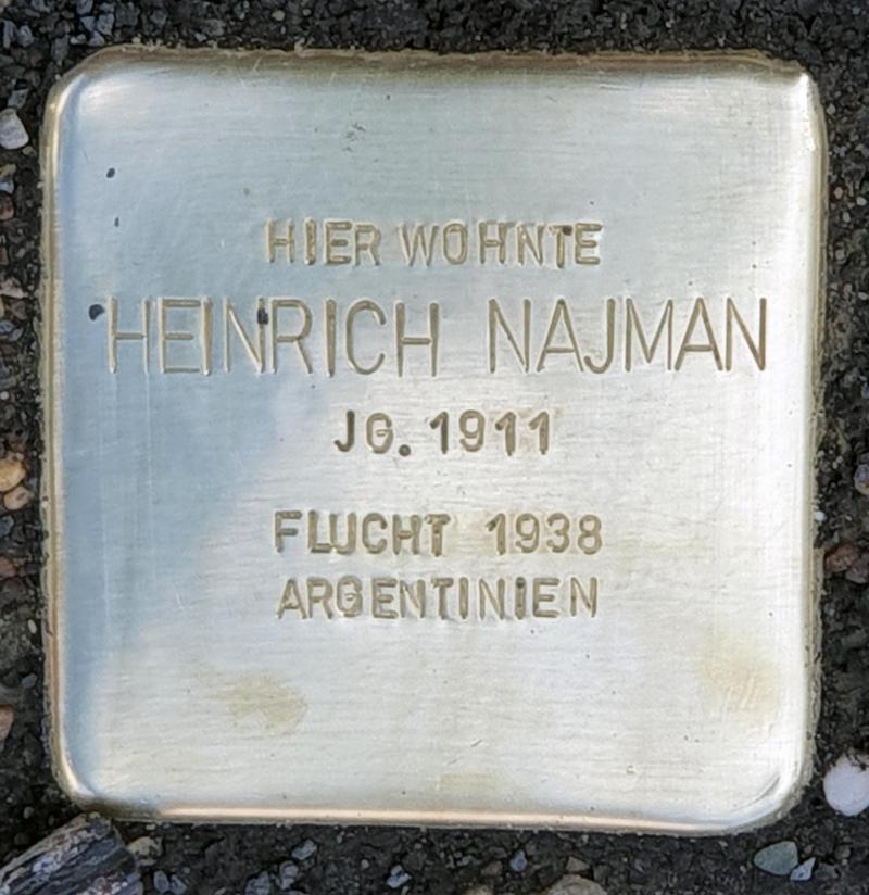 Stolperstein für Heinrich Najman, Foto: OTFW