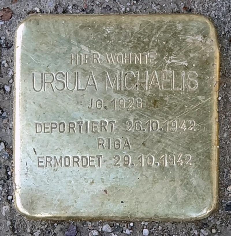 Stolperstein Ursula Michaelis, Bild: OTFW