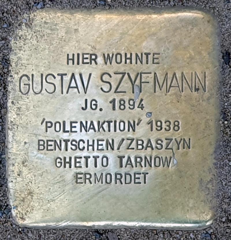 Stolperstein für Gustav Szyfmann © OTFW