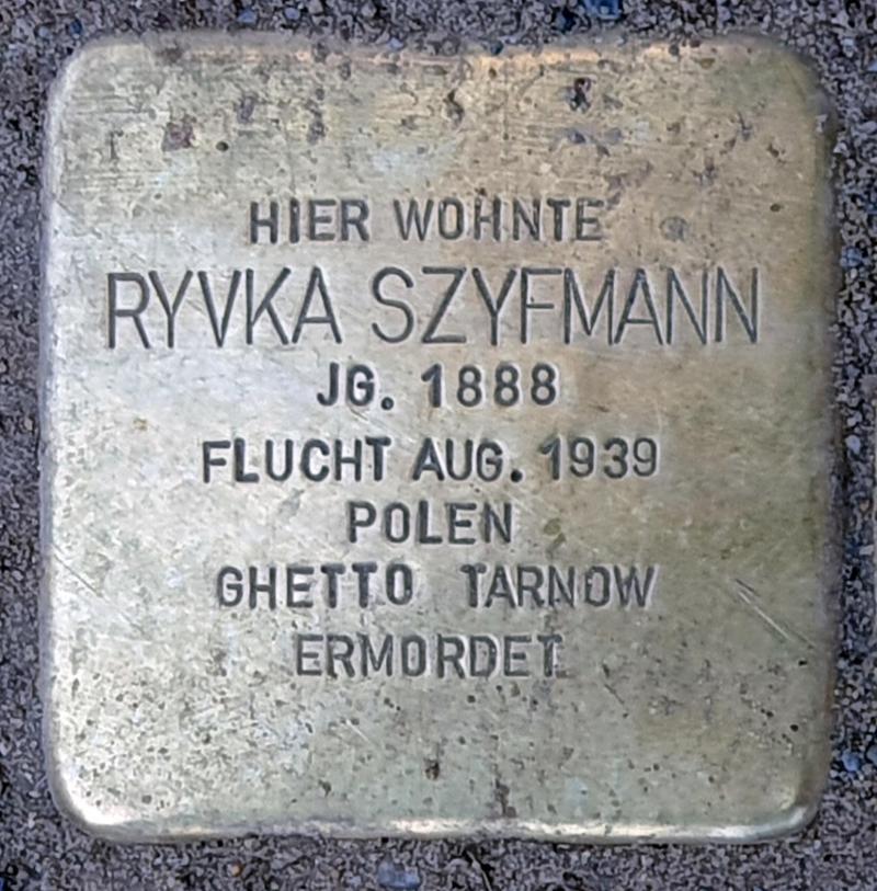 Stolperstein für Ryvka Szyfmann © OTFW