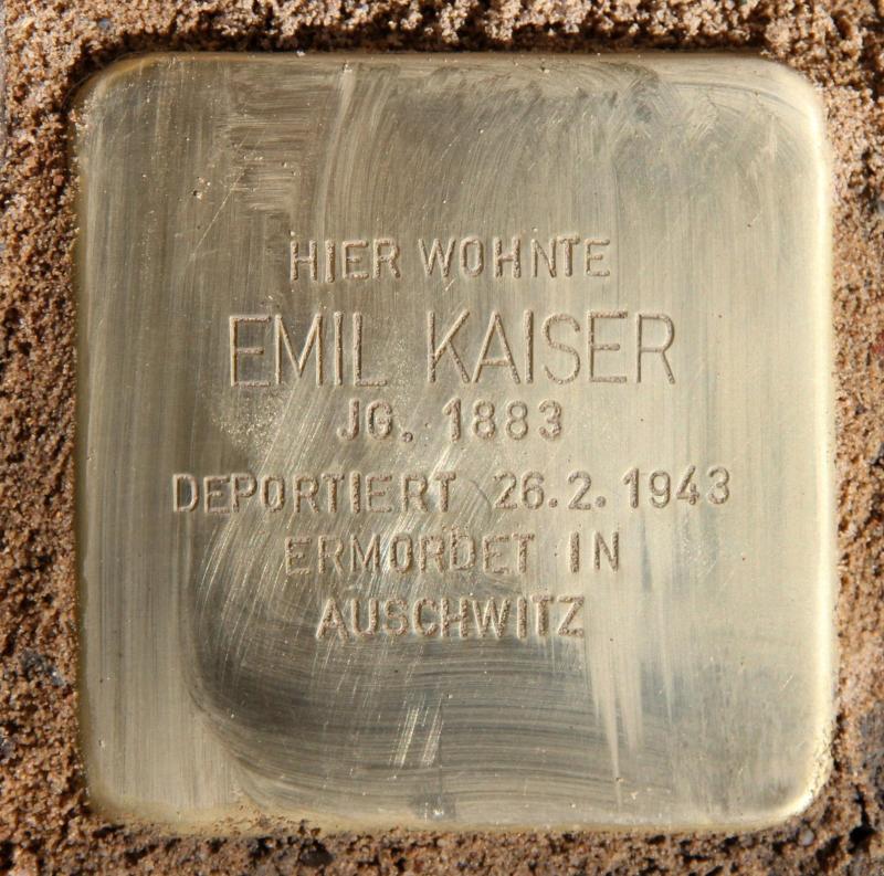 Stolperstein für Emil Kaiser © OTFW
