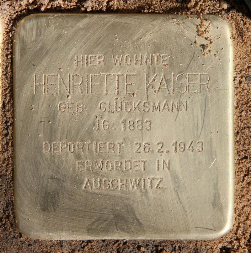 Stolperstein für Henriette Kaiser © OTFW