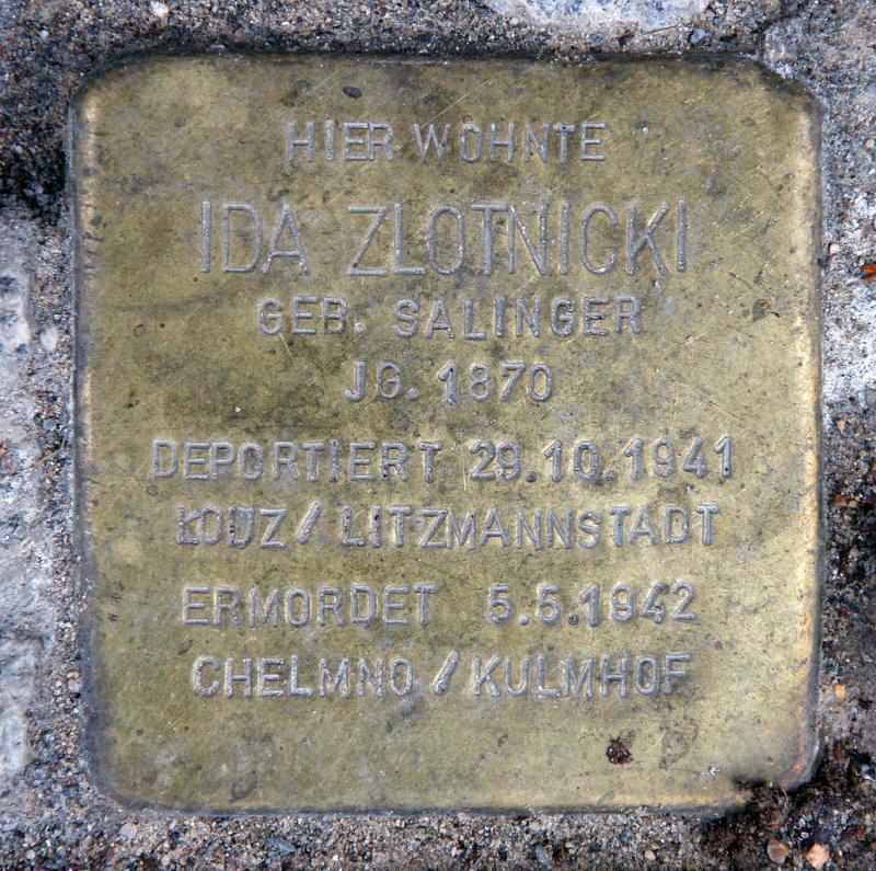 Stolperstein für Ida Zlotnicki © OTFW
