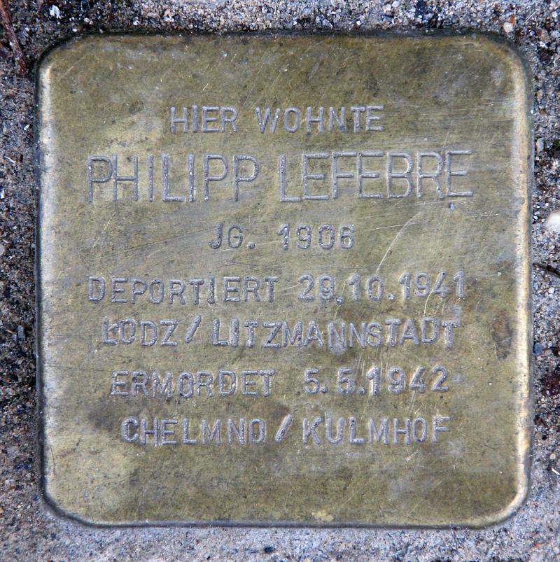 Stolperstein für Philipp Lefebré © OTFW