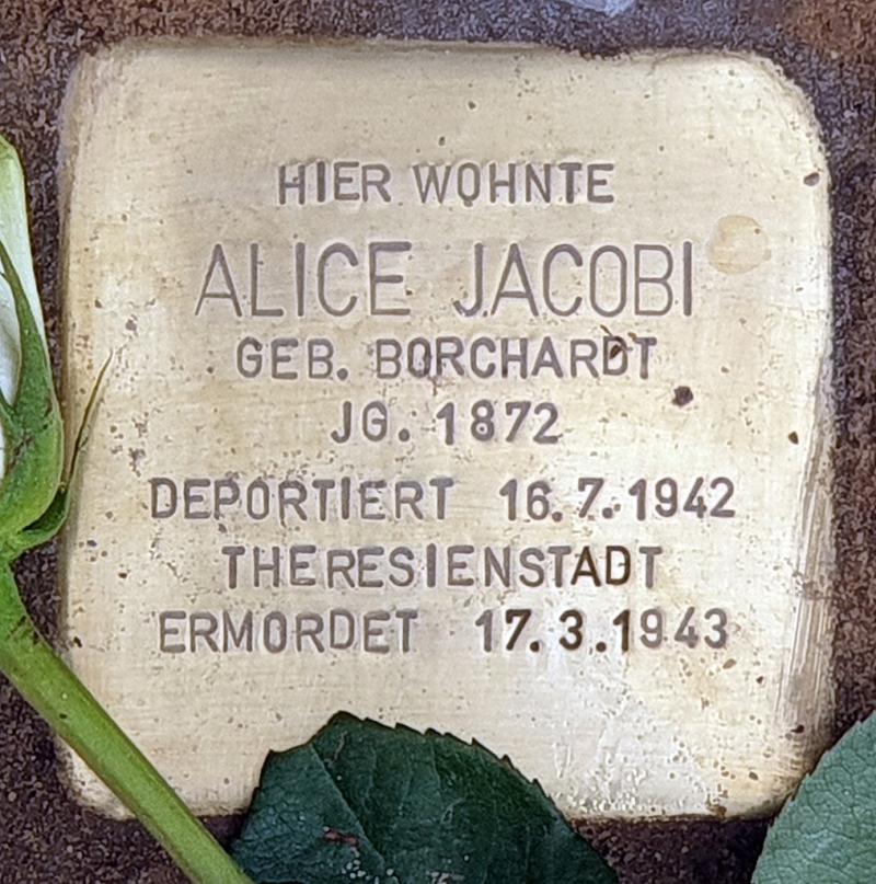 Stolperstein Alice Jacobi © OTFW