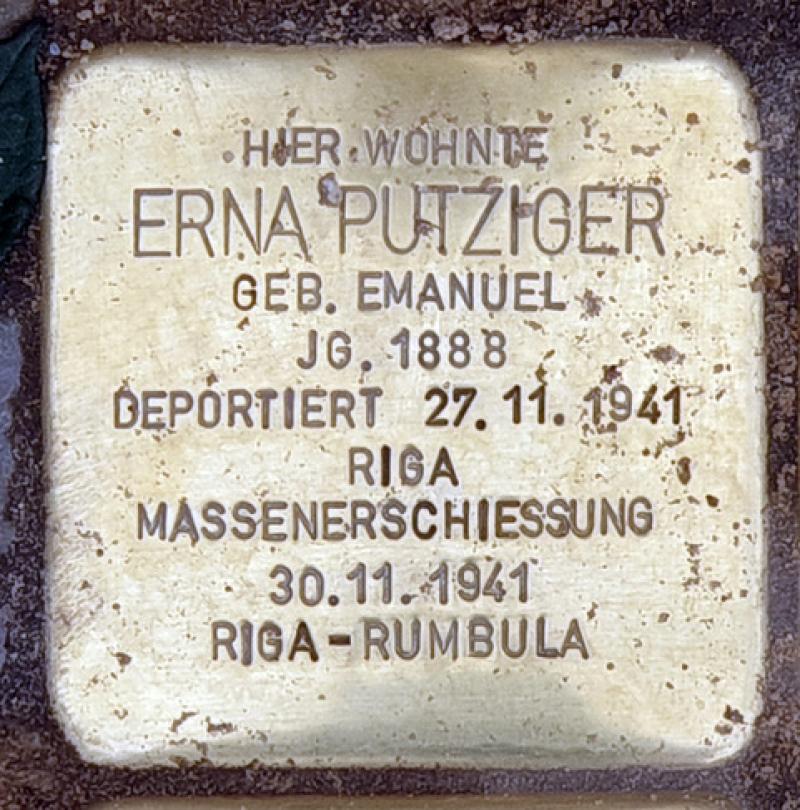 Stolperstein Erna Putziger © OTFW Berlin