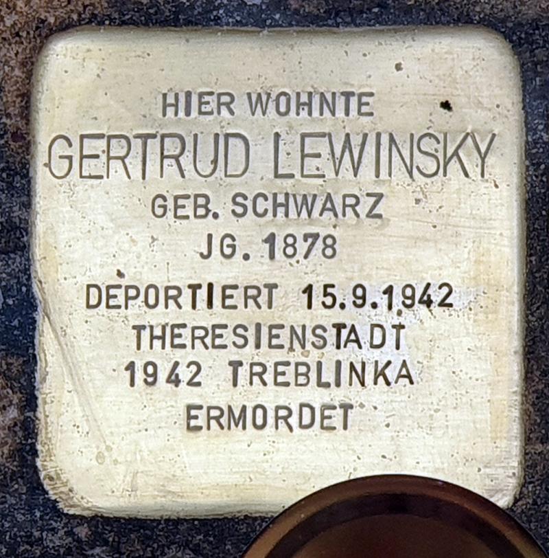 Stolperstein Gertrud Lewinsky © OTFW